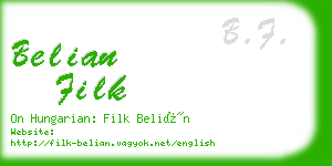 belian filk business card